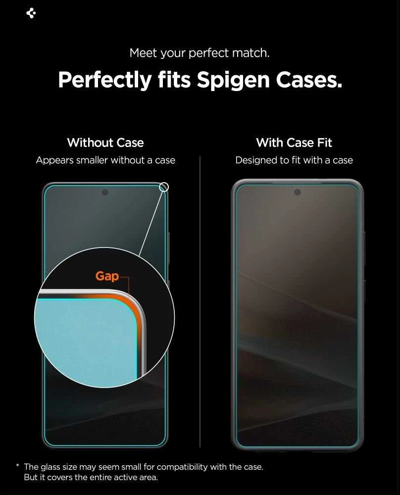 „Spigen Glass tR EZ Fit Pro HD“ (privatumo) 2 vnt., skaidrūs – „Samsung Galaxy S26+“