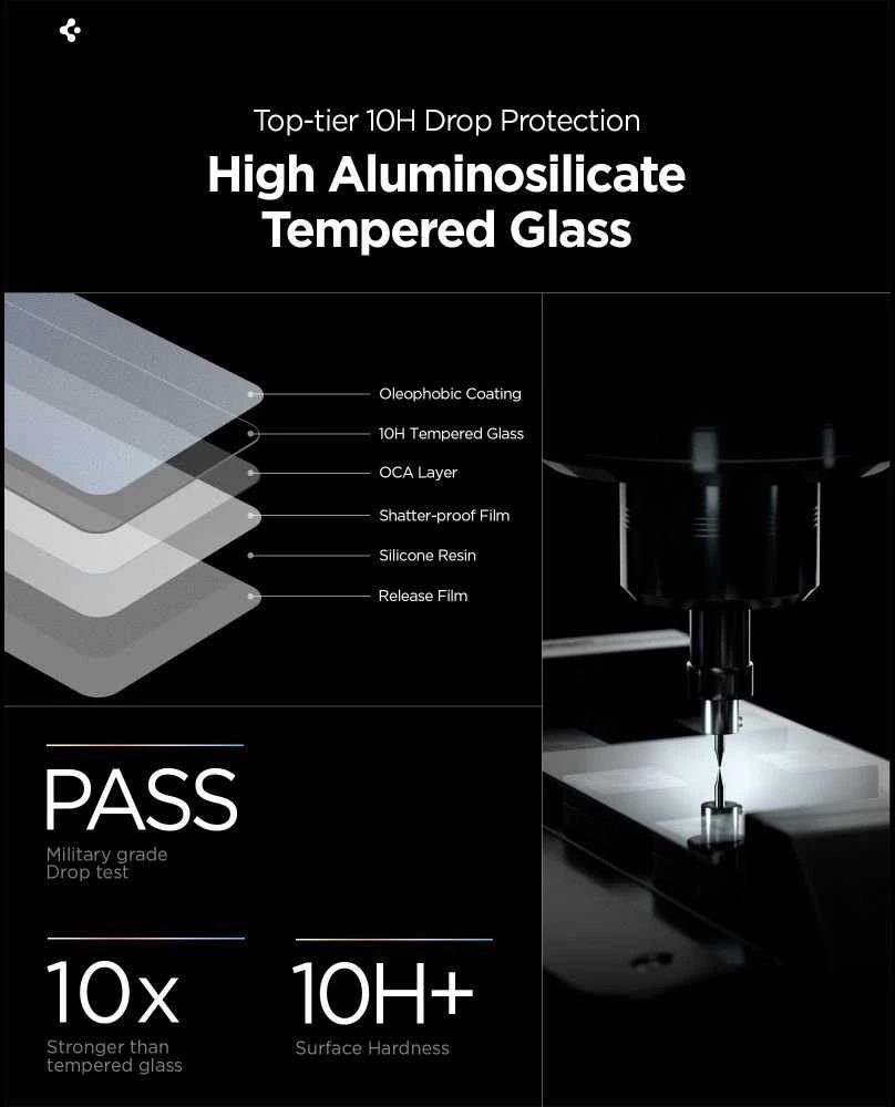 „Spigen Glass tR EZ Fit Pro HD“ (privatumo) 2 vnt., skaidrūs – „Samsung Galaxy S26+“