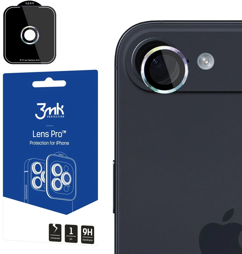 3mk Lens Protection Pro - kameros objektyvo stiklas, skirtas iPhone Air (vaivorykštės spalvos)