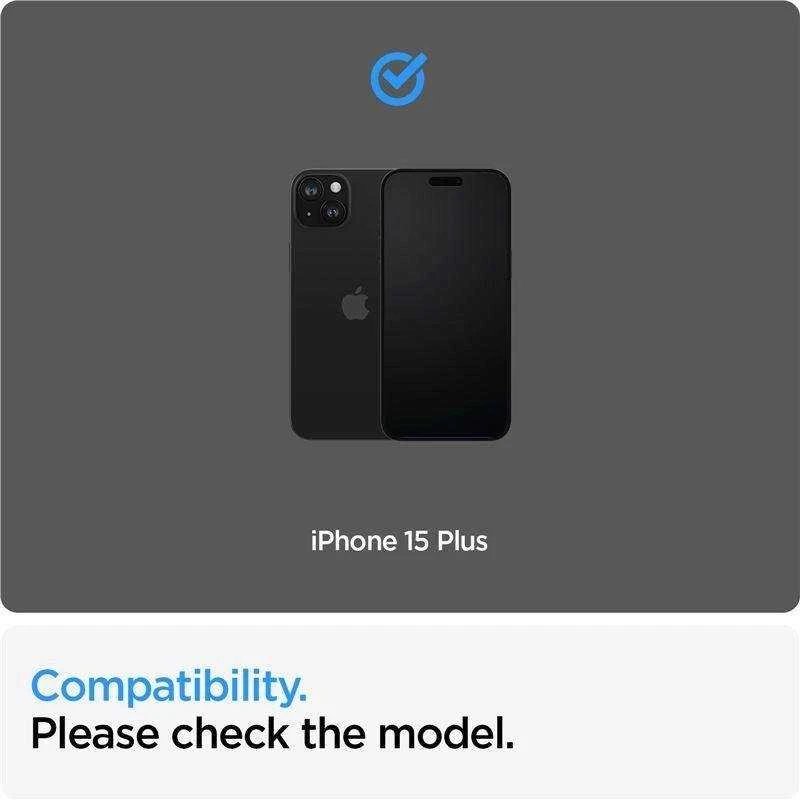 Apsauginis stiklas telefonui Apple iPhone 15 Plus Spigen ALM Glass FC 2-pack juodos spalvos krašteliu