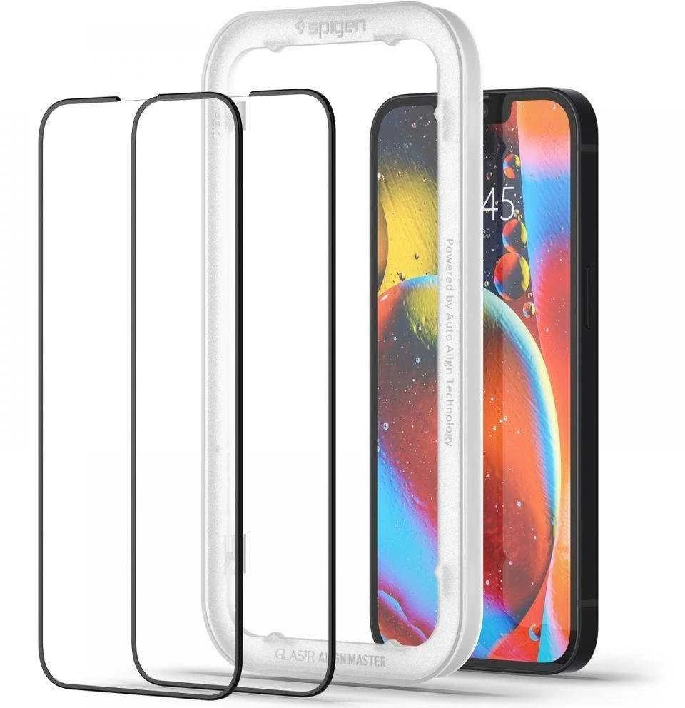 SPIGEN ALM GLASS FC 2-PACK IPHONE 13/13 PRO Juodas