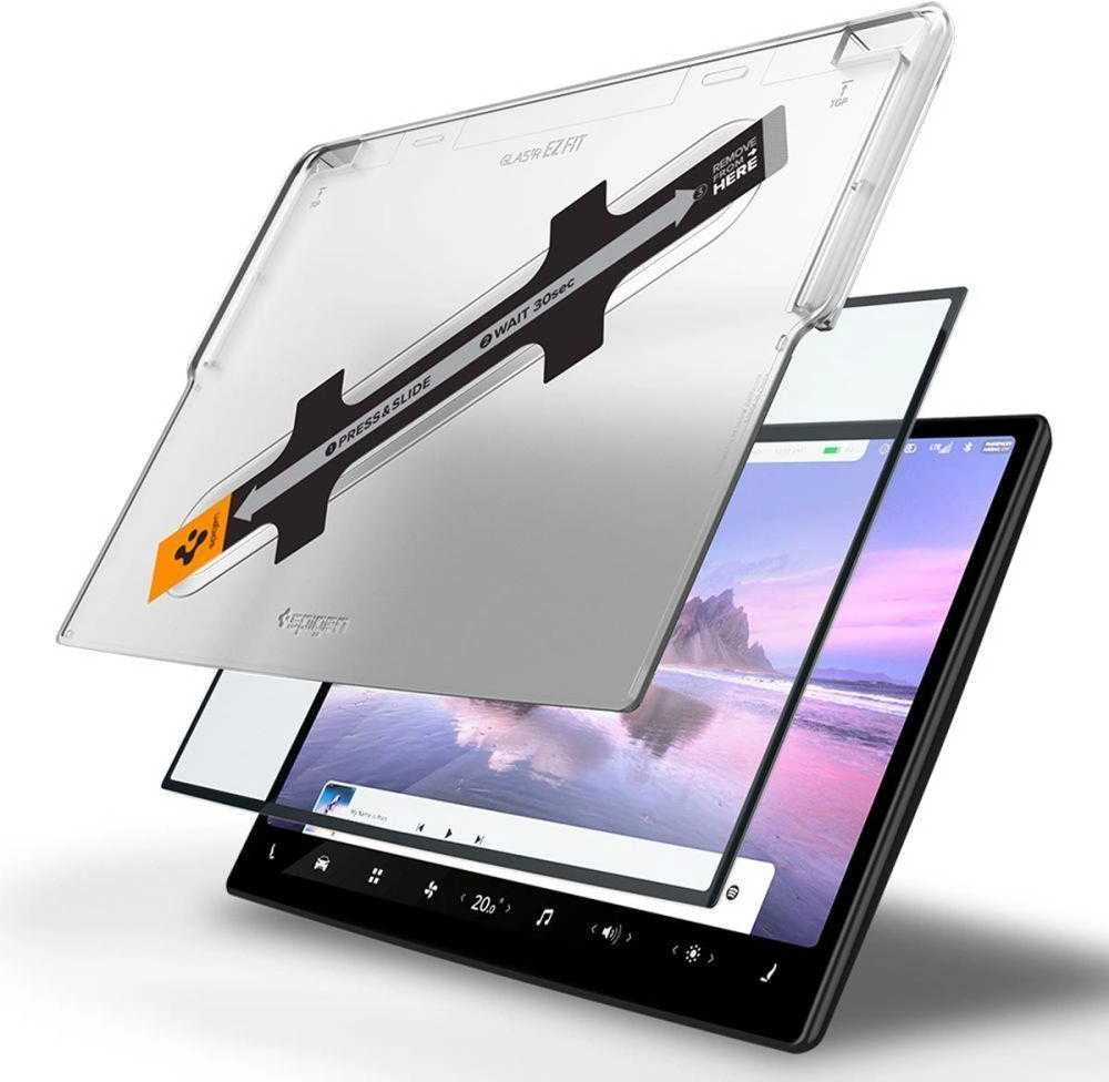 TEMPERED GLASS Spigen GLAS.TR "EZ FIT" TESLA MODEL X 2022 / MODEL S 2021 Juodas