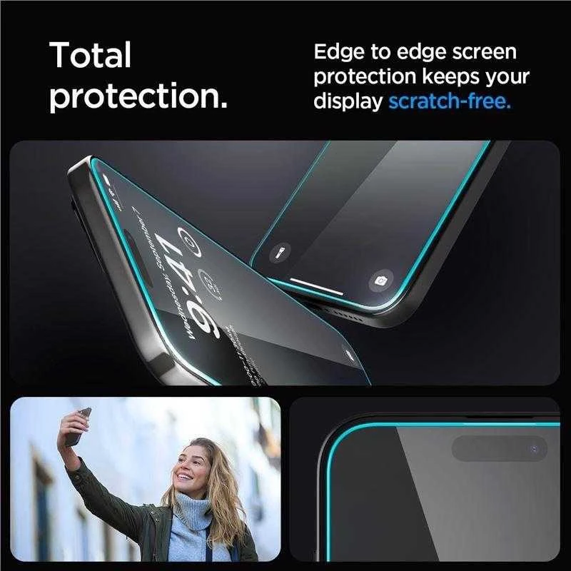 Szko do etui + Aplikator Spigen Glas.tR EZ Fit 2 vnt. do iPhone 15 Pro
