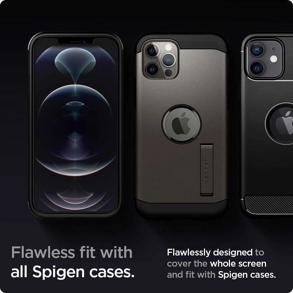 Apsauginis ekrano stiklas Spigen TR „EZ FIT” 2-pack Apple iPhone 12/12 Pro
