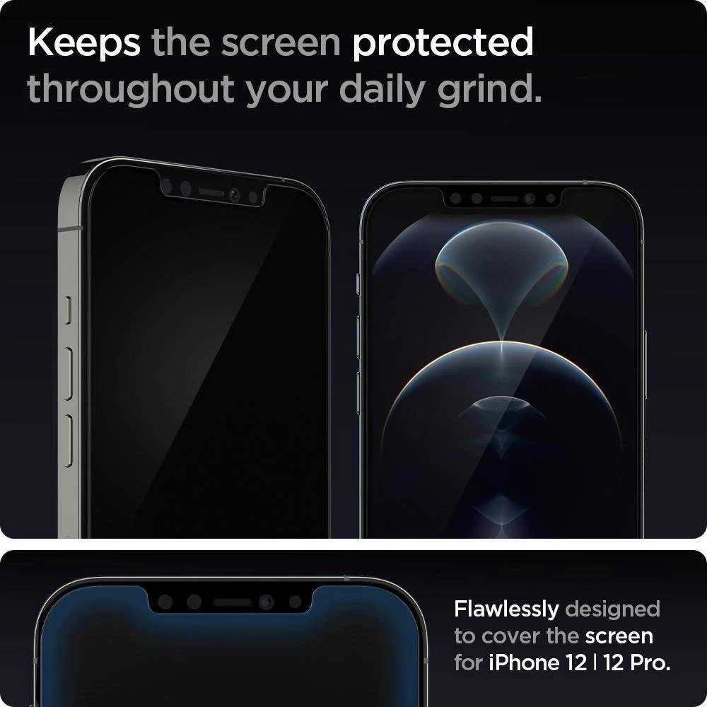 Apsauginis ekrano stiklas Spigen TR „EZ FIT” 2-pack Apple iPhone 12/12 Pro