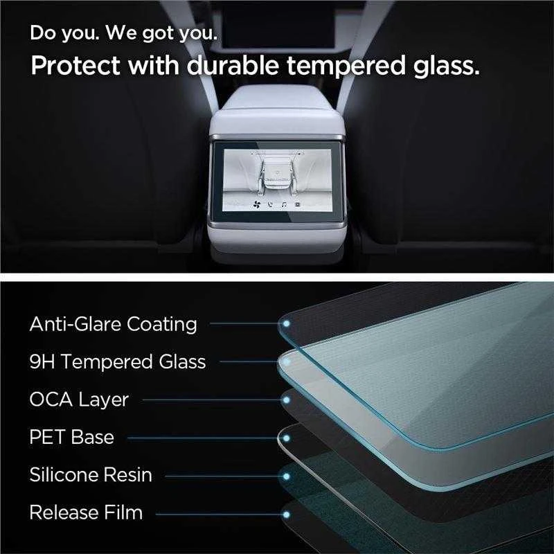 Grūdintas stiklas Spigen GLAS.TR SLIM TESLA MODEL X 2021 / 2022 / MODEL S 2021 / 2022 Juodas