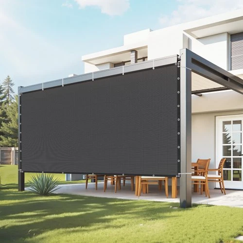VEVOR Saulės uždanga 8 x 12 ft sodo privatumo ekranas juodas