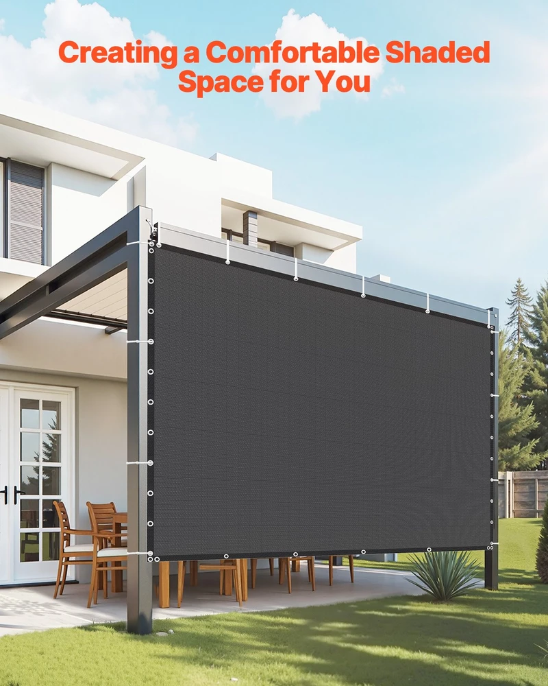 VEVOR 90% saulės uždanga 10 x 10 ft sodo kiemui (juoda)