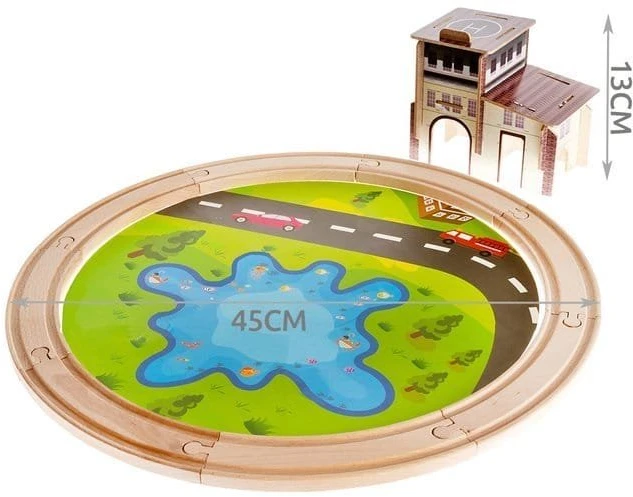 Ikonka Medinė trasa su stotim 40 elementų