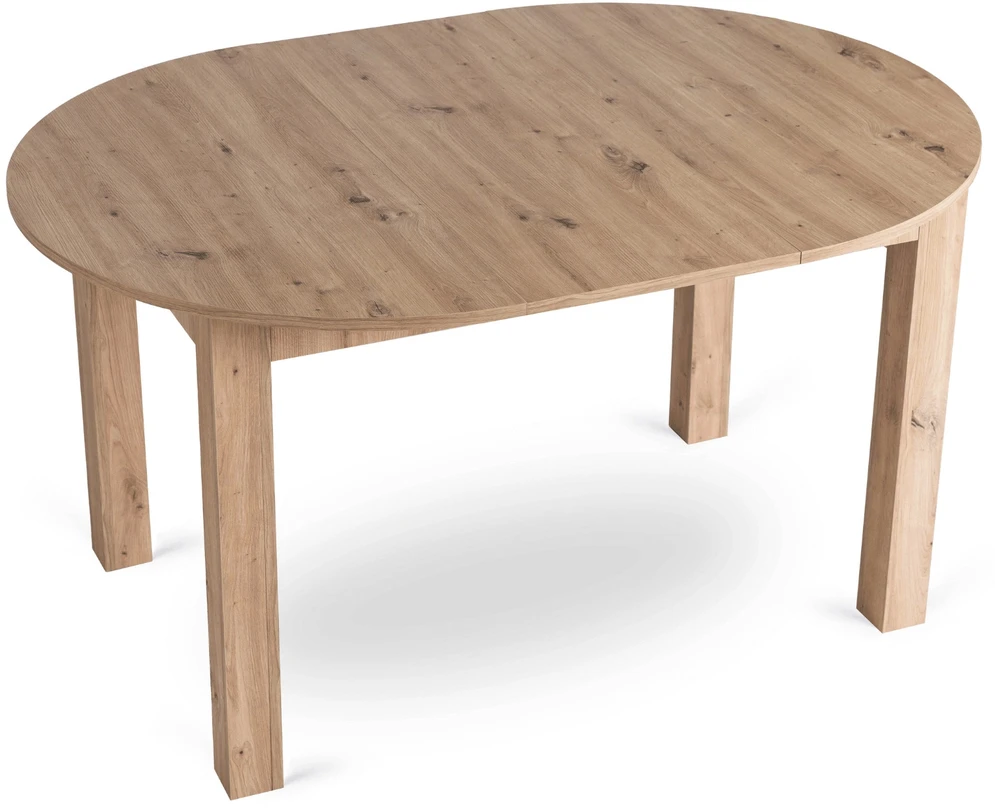 Apvalus išskleidžiamas stalas 102–142 cm, Artisan ąžuolo spalvos