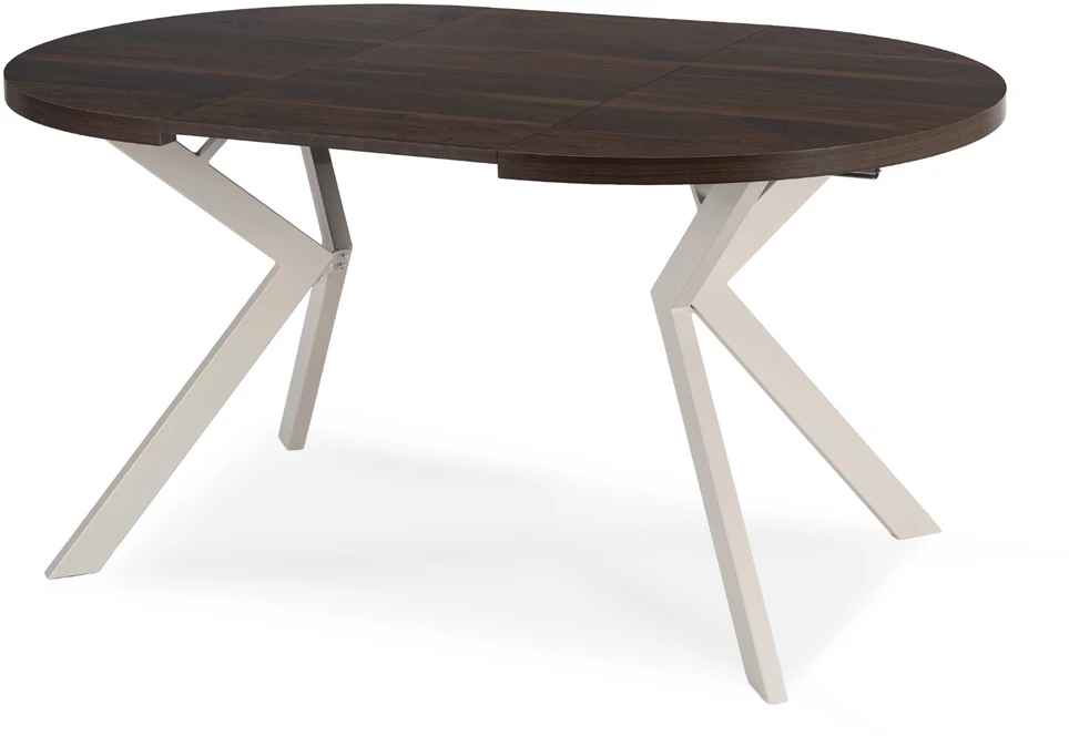 Apvalus išskleidžiamas stalas Modern, 100–250 cm, riešuto spalvos/kašmyro spalvos, modernus