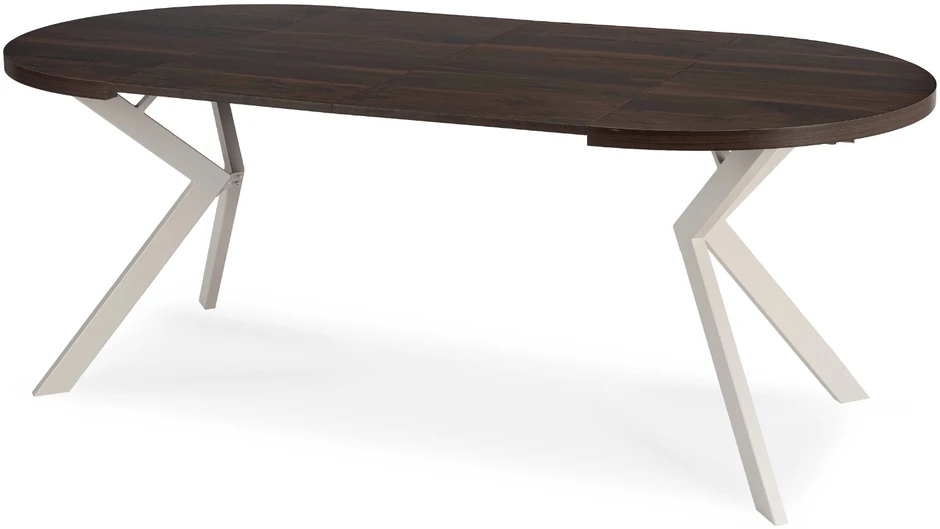 Apvalus išskleidžiamas stalas Modern, 100–250 cm, riešuto spalvos/kašmyro spalvos, modernus