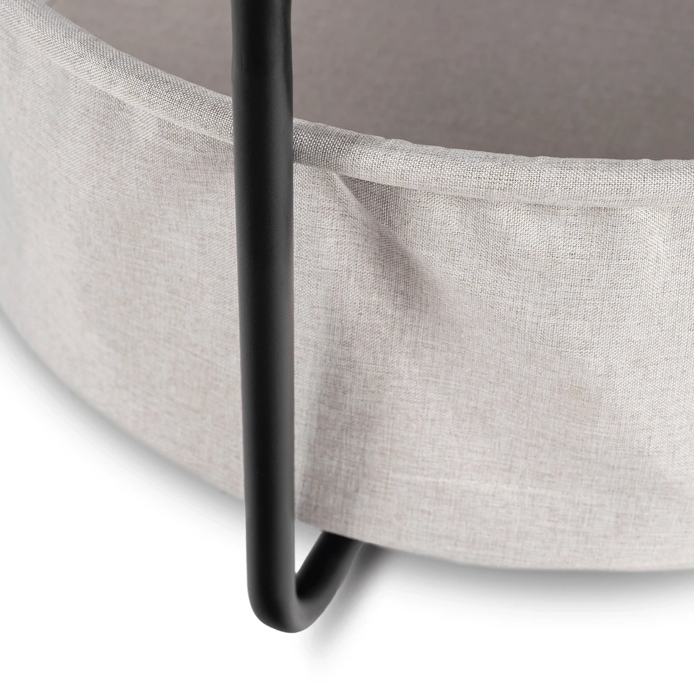 Apvalus kavos staliukas 75 cm, juodas MDF / metalas