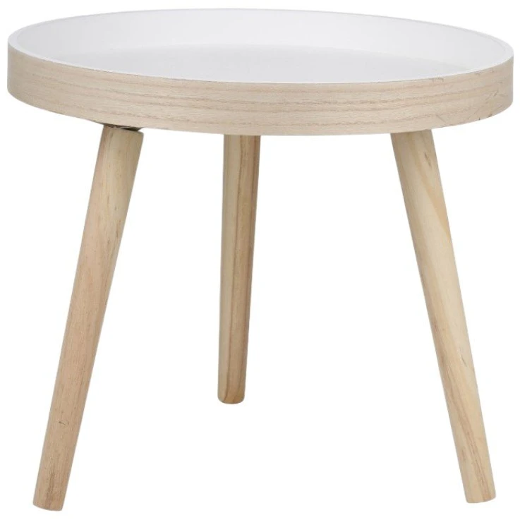 Articasa Arti Casa - Round Coffee Table for Living Room 40x36 cm (Baltas / Wood)