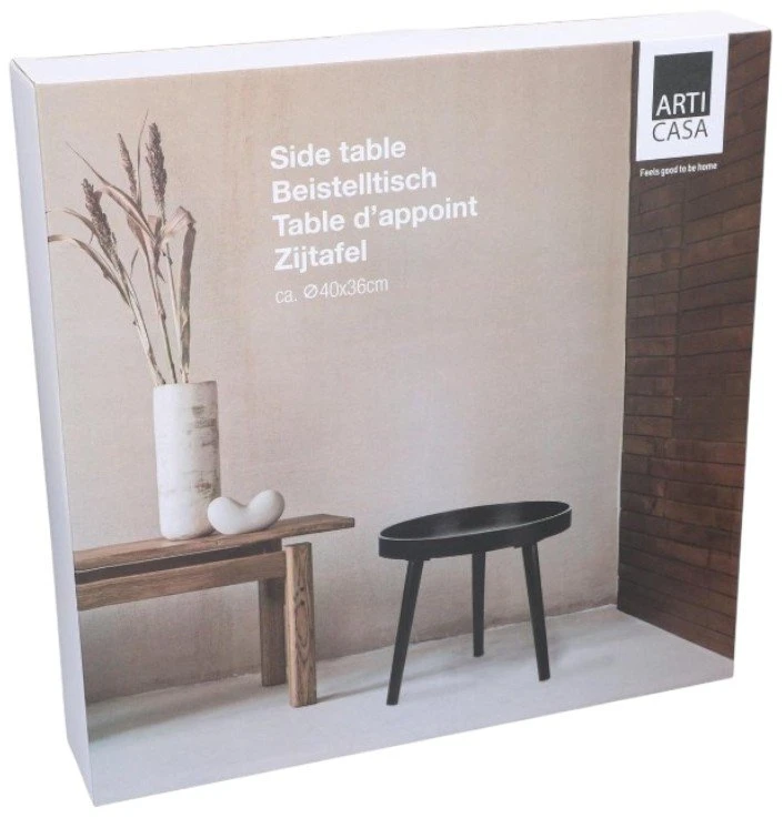 Articasa Arti Casa - Round Coffee Table for Living Room 40x36 cm (Juodas)