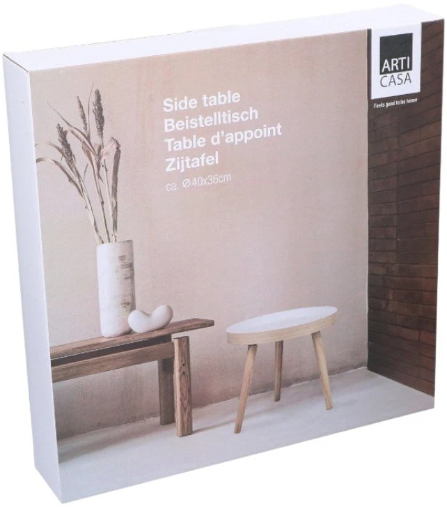 Articasa Arti Casa - Round Coffee Table for Living Room 40x36 cm (Baltas / Wood)