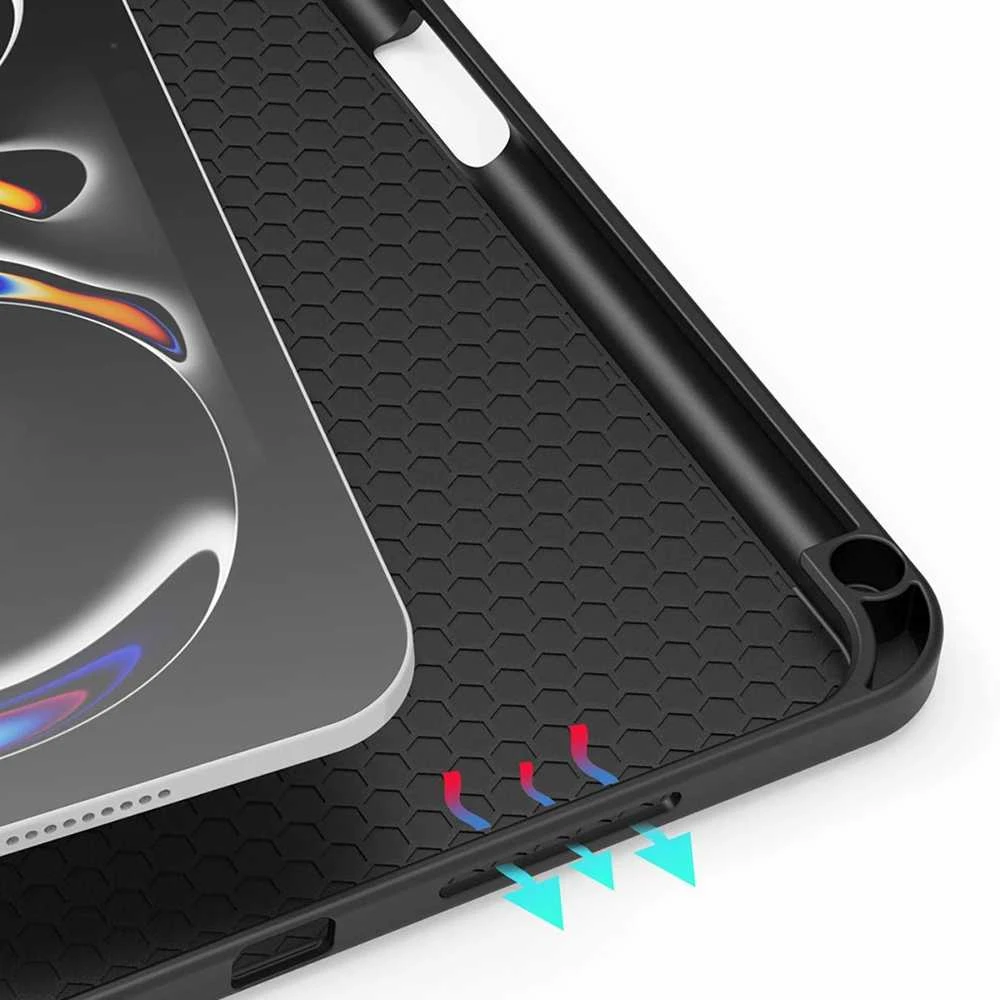 DUX DUCIS dėklas DOMO sulenkiamas su pieštuko laikikliu skirtas Apple iPad Pro 11 (2024) juodos spalvos