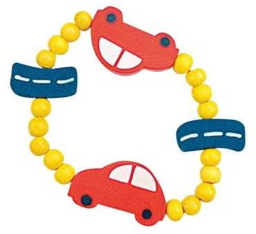 BINO Apyrankė su mediniais karoliukais, Automobiliukai