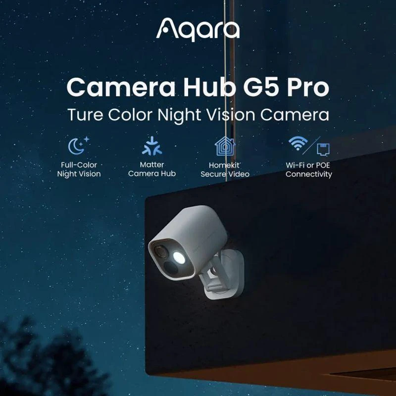Aqara G5 Pro Wi-Fi IP65 – Išmani Kamera ir Centralė Viename, balta