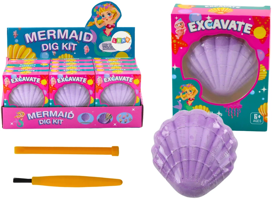 Lean Toys Archeologinis rinkinys: Undinėlė kriauklėje su įrankiais