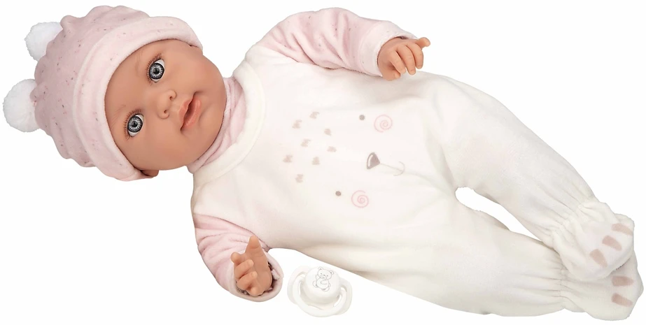 Arias realistiška verkiančio kūdikio lėlė su garsu, 42 cm, rožinė vaikams