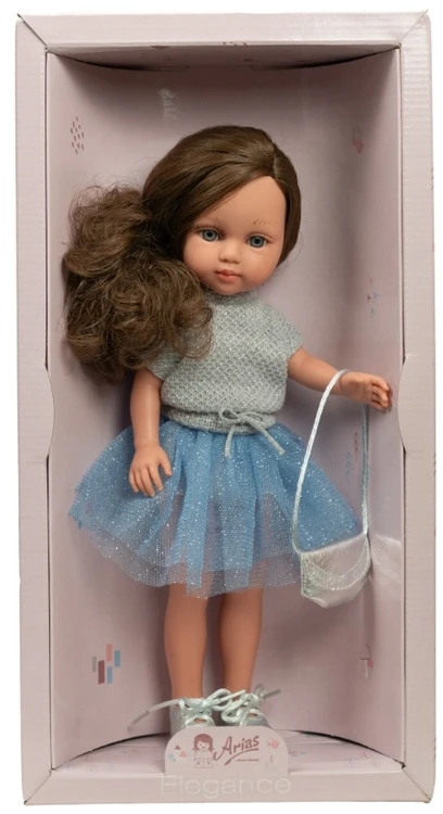 Arias lėlė mergaitė Carlota mėlynu sijonėliu 36 cm
