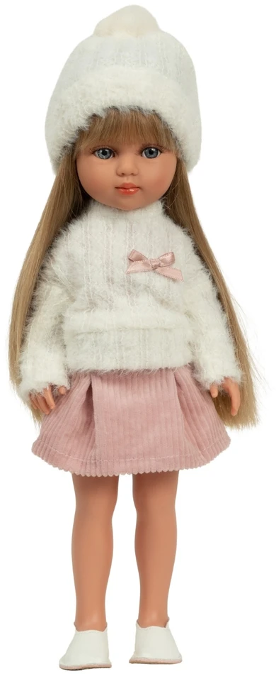 Arias lėlė mergaitė Carlota pūkuotu megztiniu 36 cm