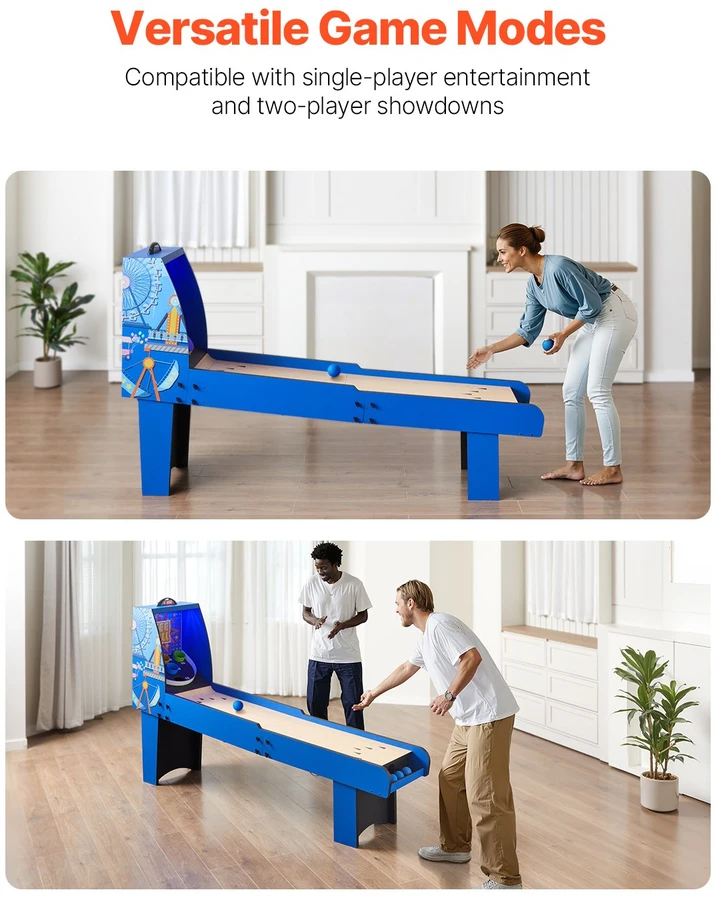 VEVOR 2,4 m ilgio ritinio ir taškų arcade stalas