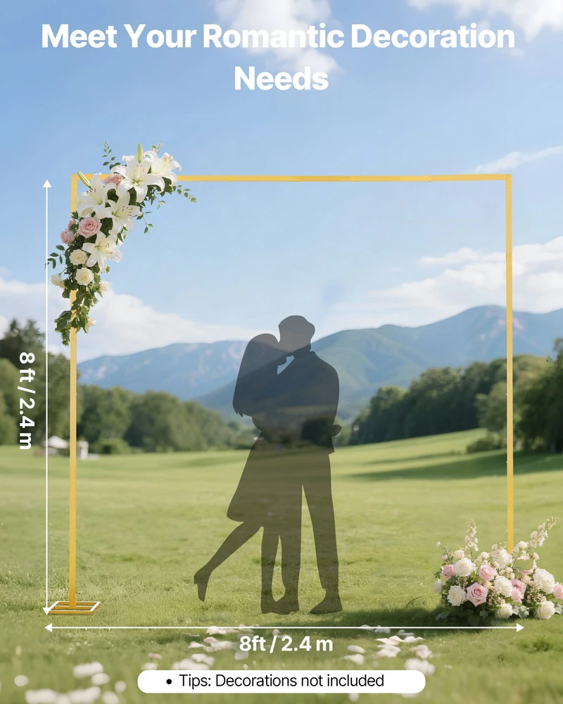 VEVOR Kvadratinė auksinė metalinė arka dekoracijoms