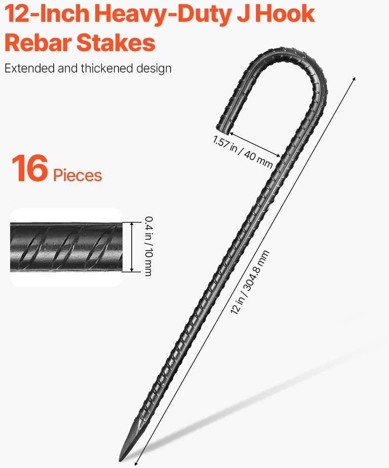 VEVOR 30 cm gelžbetonio kuolai 16 vnt.