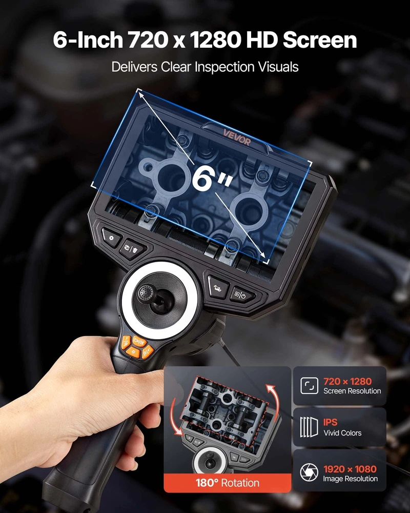 Artikuliuojantis endoskopas VEVOR SX4, 3,9 mm itin plonas objektyvas