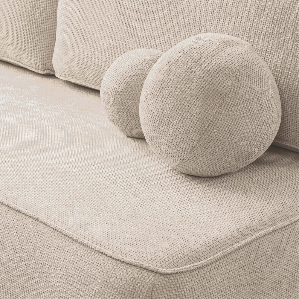 ARVETO kreminės spalvos šenilinė moderni sofa su miegojimo funkcija