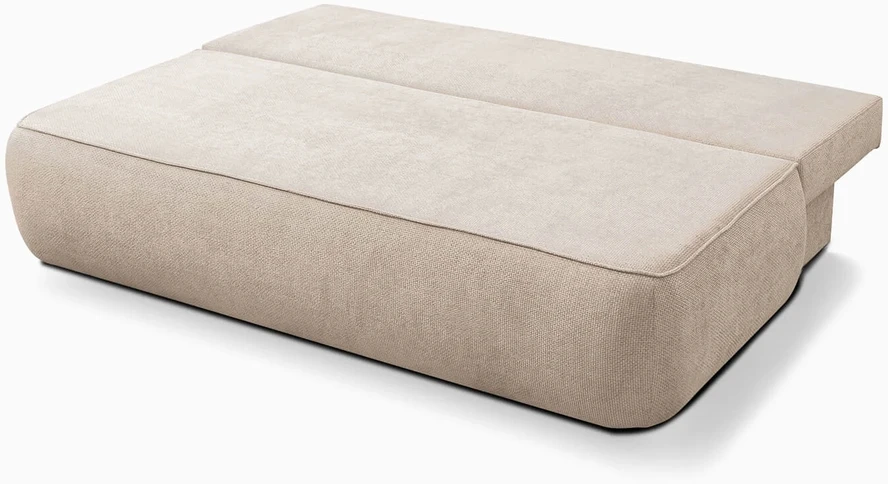ARVETO kreminės spalvos šenilinė moderni sofa su miegojimo funkcija