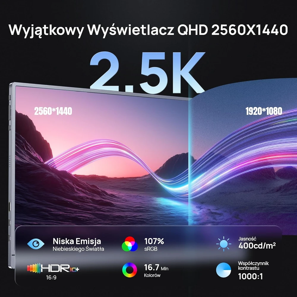 Nešiojamas monitorius Arzopa Z3FC, 16.1" 2.5K IPS, 180Hz, USB-C