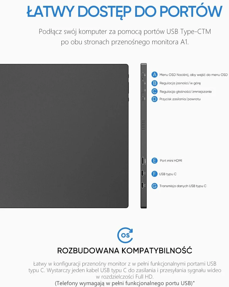 Arzopa nešiojamas monitorius A1 15.6"