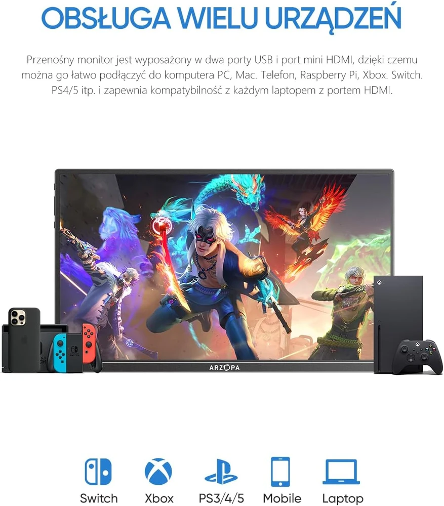 Arzopa nešiojamas monitorius A1 15.6"