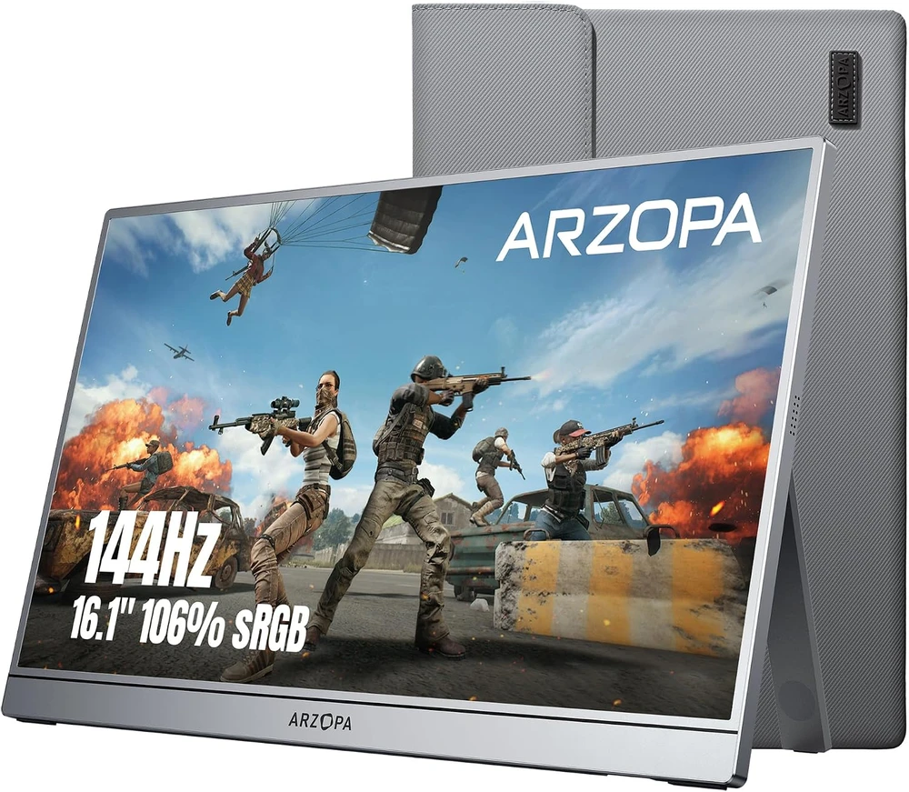 ARZOPA nešiojamasis monitorius 16,1 col. FHD 144 Hz USB-C mini HDMI Z1FC
