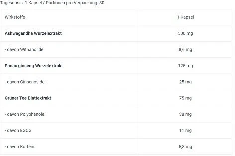 BioTech Maisto Papildas Ashwa+ 30 Kapsulių