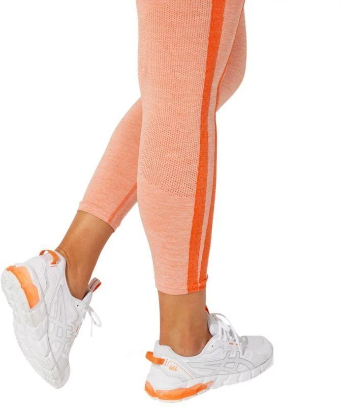 Asics Moteriškos trumpintos logotipinės besiūlės tamprės W kelnės 2032B789-800