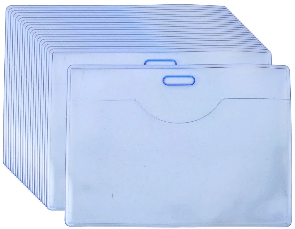 Lean Horizontalus kortelių dėklas, lankstus, permatomas mėlynas, 10x7 cm
