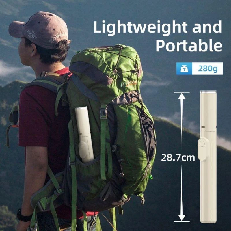Asmenukių lazda „Tech-Protect L09S“ su trikoju – smėlio spalvos