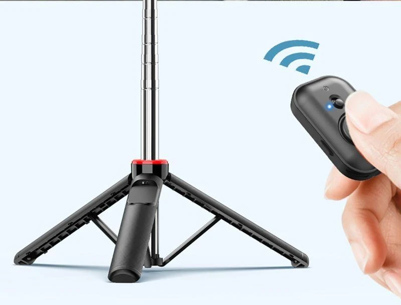 Wozinsky Asmenukių lazda WC1Y3S telescopic tripod 1.3m with phone holder – juodos spalvos