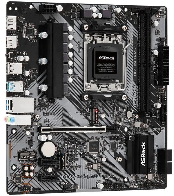 ASRock | B650M-H/M.2+ | Procesorių šeima AMD | Procesoriaus lizdas AM5 | DDR5 | Palaikomos standžiojo disko sąsajos SATA, M.2 | SATA jungčių skaičius 4