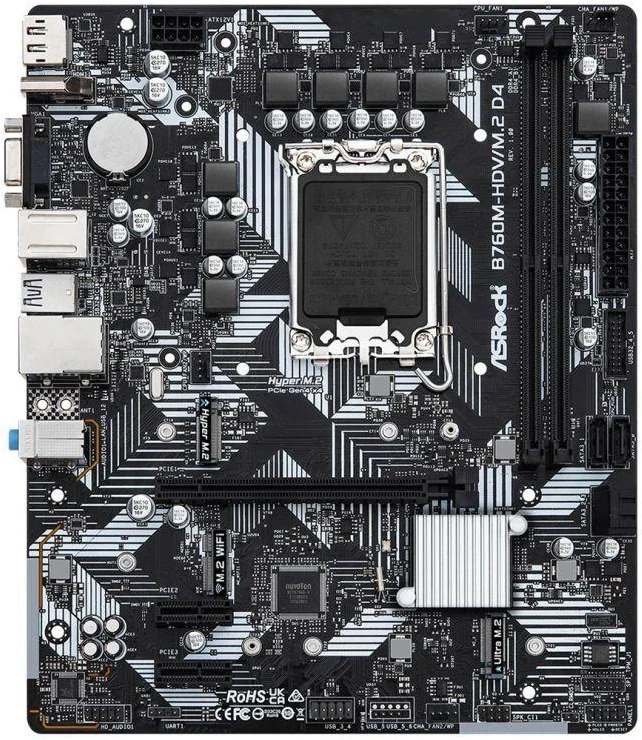 ASRock B760M-HDV/M.2 D4 pagrindinė plokštė
