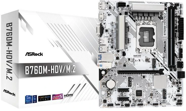ASROCK B760M-HDV/M.2 mATX LGA1700 2xDDR5 1xPCIe 4.0 x16 LAN 1Gb/s