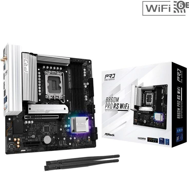 Ausinės ASRock B860M Pro RS WiFi pagrindinė plokštė