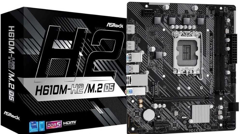 Pagrindinė plokštė ASROCK H610M-H2/M.2 D5 LGA1700 2xHDMI