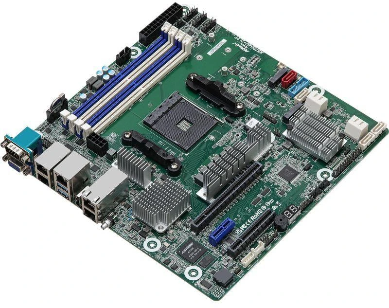 ASRock X570D4U-2L2T/BCM pagrindinė plokštė 1x AM4 AMD Ryzen X570 (4xDIMM, SATA, 2xM.2, 2xGbE, 2x10GbE, IPMI)