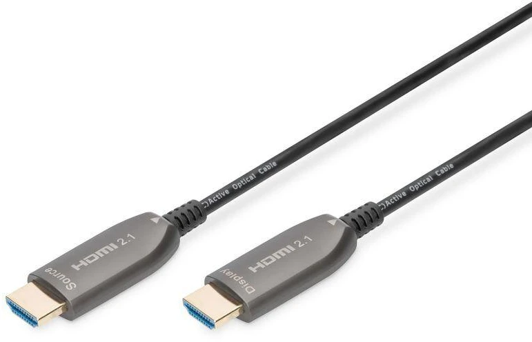 Assmann Electronic ASSMANN HDMI AOC Hibridinio pluošto prijungimo kabelis Tipas A M/M 30m UHD 8K60Hz CE auksinis bl