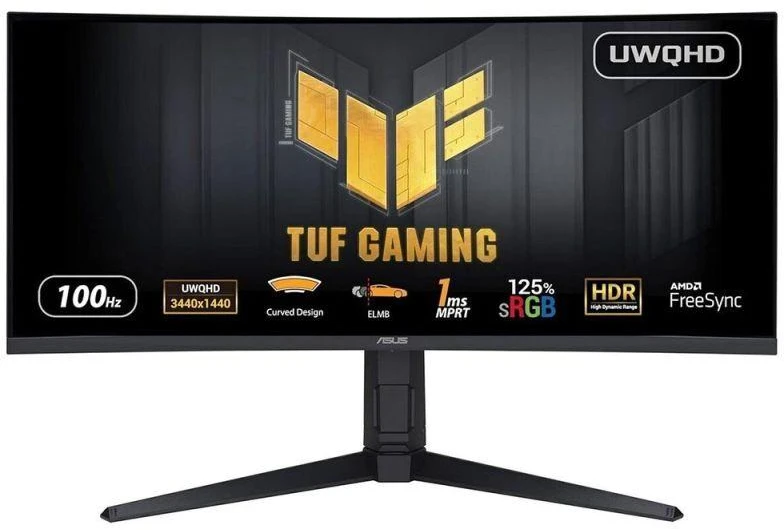 Monitorius Asus VG34VQEL1A TUF Gaming, 34", 100Hz / 1ms, VA, 3440x1440